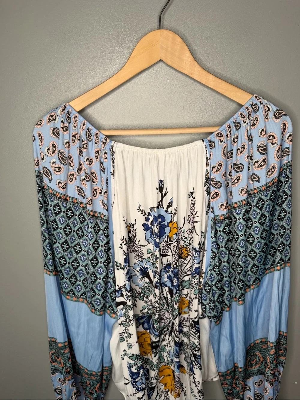 Free People Positano Print Blouse - Ivory